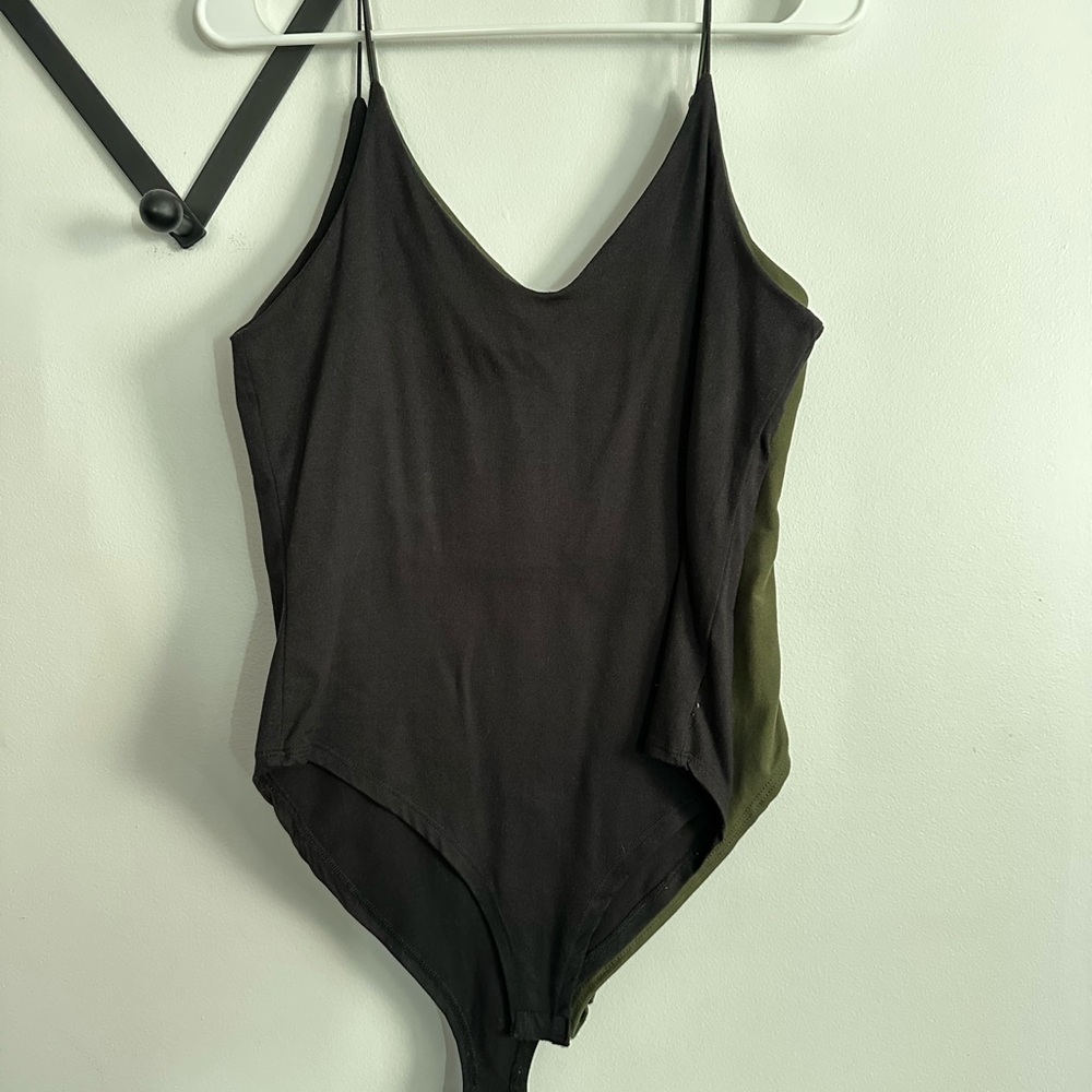 Black and Olive Bodysuit